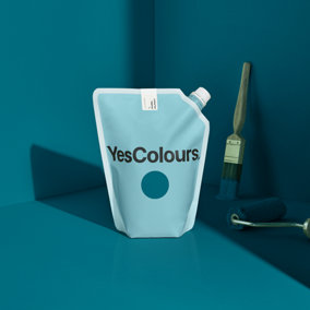 YesColours Loving Teal eggshell paint,  1 Litre, Premium, Low VOC, Pet Friendly, Sustainable, Vegan