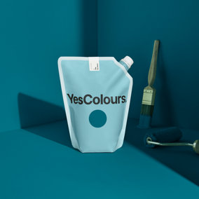 YesColours Loving Teal matt emulsion paint, 1 Litre, Premium, Low VOC, Pet Friendly, Sustainable, Vegan