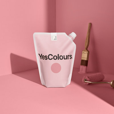 YesColours Mellow Pink matt emulsion paint, 1 Litre, Premium, Low VOC