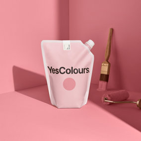 YesColours Mellow Pink matt emulsion paint, 1 Litre, Premium, Low VOC, Pet Friendly, Sustainable, Vegan