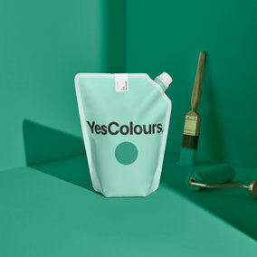 YesColours Mellow Teal matt emulsion paint, 1 Litre, Premium, Low VOC, Pet Friendly, Sustainable, Vegan