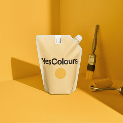 YesColours Mellow Yellow matt emulsion paint, 5 Litres, Premium, Low