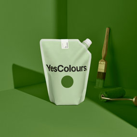YesColours Mindful Green matt emulsion paint, 1 Litre, Premium, Low VOC, Pet Friendly, Sustainable, Vegan