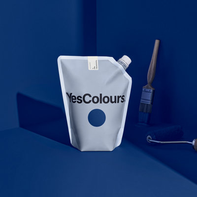 YesColours Passionate Blue matt emulsion paint, 1 Litre, Premium, Low VOC, Pet Friendly, Sustainable, Vegan