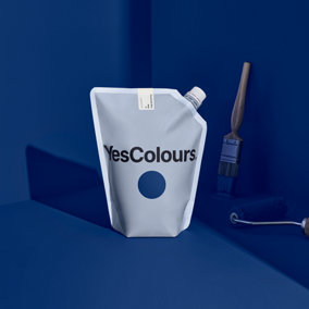YesColours Passionate Blue matt emulsion paint, 1 Litre, Premium, Low VOC, Pet Friendly, Sustainable, Vegan