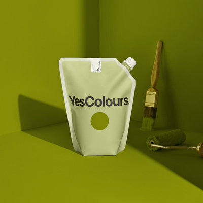 YesColours Passionate Olive Green eggshell paint, 1 Litre, Premium, Low