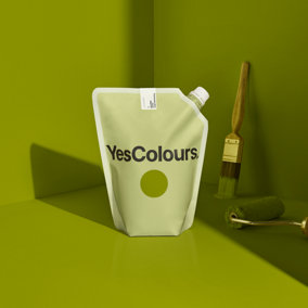YesColours Passionate Olive Green eggshell paint,  1 Litre, Premium, Low VOC, Pet Friendly, Sustainable, Vegan