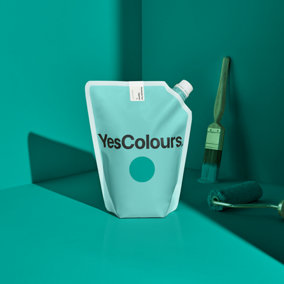 YesColours Passionate Teal eggshell paint,  1 Litre, Premium, Low VOC, Pet Friendly, Sustainable, Vegan