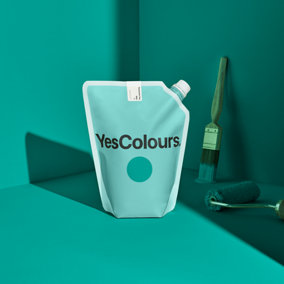 YesColours Passionate Teal matt emulsion paint, 1 Litre, Premium, Low VOC, Pet Friendly, Sustainable, Vegan