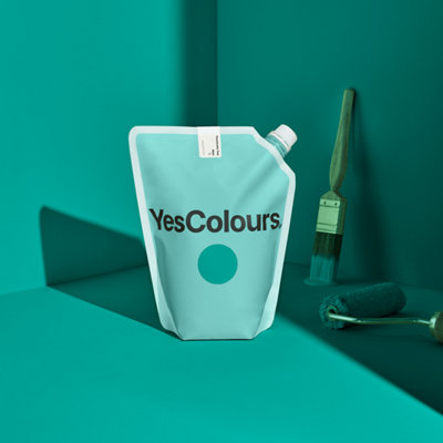 YesColours Passionate Teal matt emulsion paint, 9 Litres, Premium, Low