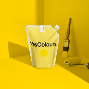 YesColours Passionate Yellow matt emulsion paint, 1 Litre, Premium, Low VOC, Pet Friendly, Sustainable, Vegan