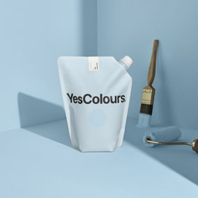 YesColours Serene Blue matt emulsion paint, 1 Litre, Premium, Low VOC, Pet Friendly, Sustainable, Vegan