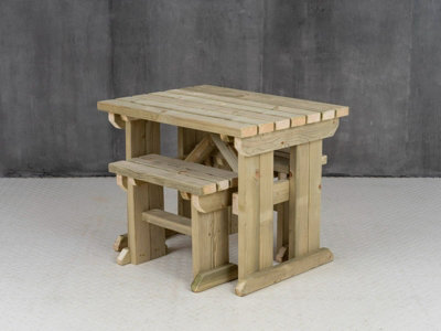Yews Picnic Bench - Wooden Garden Table and Bench Set (3ft - 4