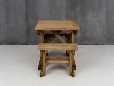Yews Picnic Bench - Wooden Garden Table and Bench Set (3ft - 3