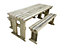 Yews Picnic Bench - Wooden Garden Table and Bench Set (6ft, Natural finish)