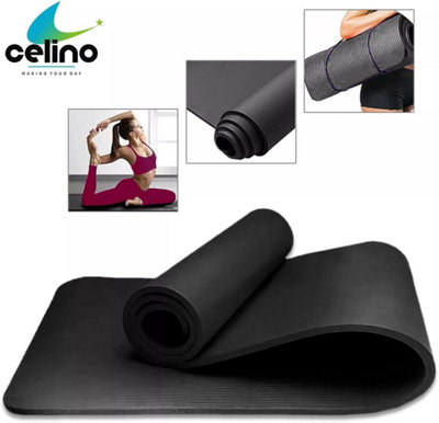 Yoga Mat Extra Thick Non-Slip Pilates Gym Fitness Workout Home Exercise ...