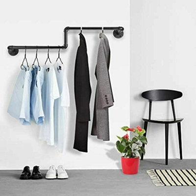 Yohood 100cm Industrial Pipe Clothing Rail - 2 Pack - 7