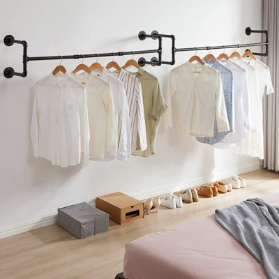 Yohood 105cm Industrial Pipe Clothing Rail - 2 Pack