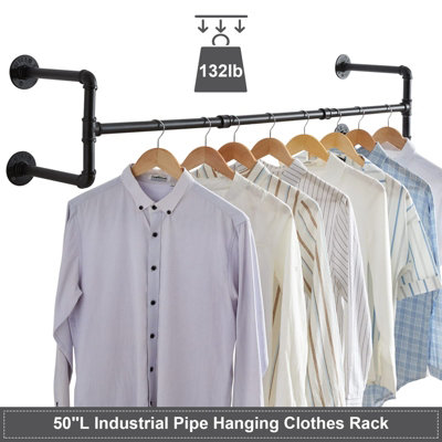 Yohood 105cm Industrial Pipe Clothing Rail - 2 Pack - 5