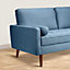 Yohood 173cm Linen Square Arm Tufted Upholstered 2-Seater Sofa Loveseat Blue