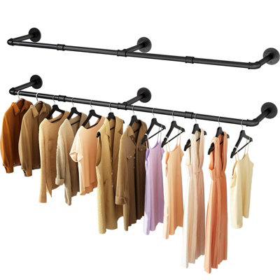 Yohood 180cm Industrial Pipe Clothing Rail 2 Pack DIY at B Q