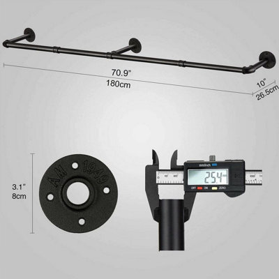 Yohood  180cm Industrial Pipe Clothing Rail - 2 Pack