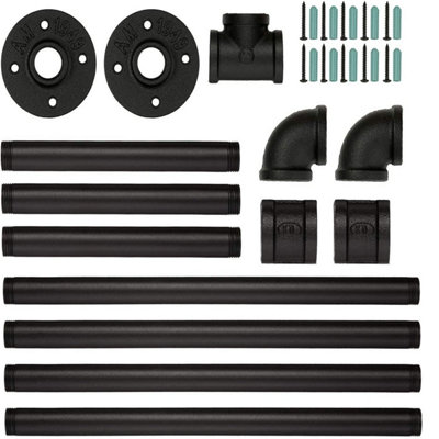 Yohood  180cm Industrial Pipe Clothing Rail - 2 Pack - 7