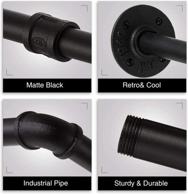 Yohood  92cm Industrial Pipe Clothes Rail - 1 Pack - 6