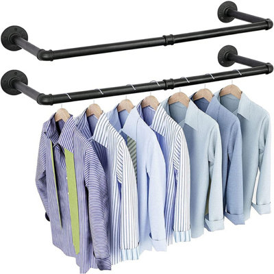 Yohood  92cm Industrial Pipe Clothes Rail - 2 Pack
