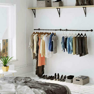 Yohood  92cm Industrial Pipe Clothes Rail - 2 Pack