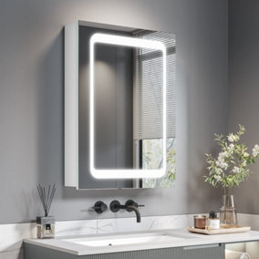 Yohood Bathroom Cabinet Mirror with LED Lights - 50cm x 70cm