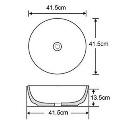 Yohood Bathroom Wash Basin Sink Washroom Ceramic - Round 415 x 415 x 135 mm - 5