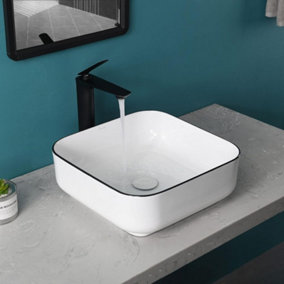 Yohood Bathroom Wash Basin Sink Washroom Ceramic - Square 385x385x140 mm