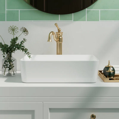Yohood Ceramic Small Rectangle Vessel Sink - 40cm x 30cm - 7