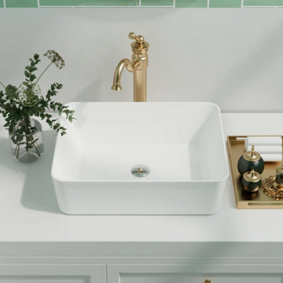 Yohood Ceramic Small Rectangle Vessel Sink - 48cm x 37cm - 7