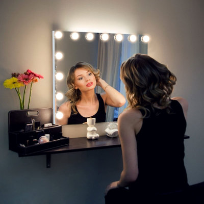 Yohood Large Vanity Mirror with 15 LED Lights