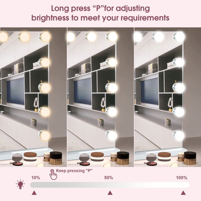 Yohood Large Vanity Mirror with 15 LED Lights - 4