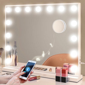 Yohood Makeup Mirror Bluetooth Speaker with 15 Dimmable Bulbs