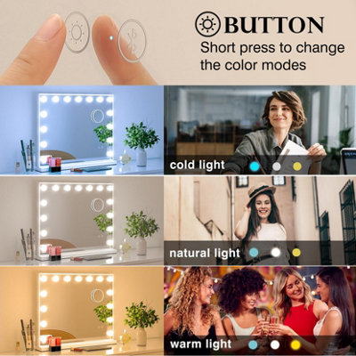 Yohood Makeup Mirror Bluetooth Speaker with 15 Dimmable Bulbs