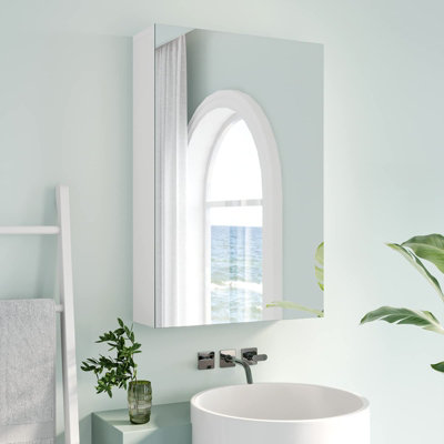 Yohood Single Door Bathroom Mirror Cabinet Wall Mount - 50cm x 70cm | £ ...