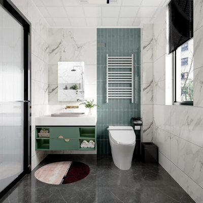 Yohood Single Door Bathroom Mirror Cabinet Wall Mount - 50cm x 70cm