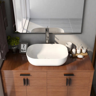 Yohood White Ceramic Oval Vessel Bathroom Sink - 3