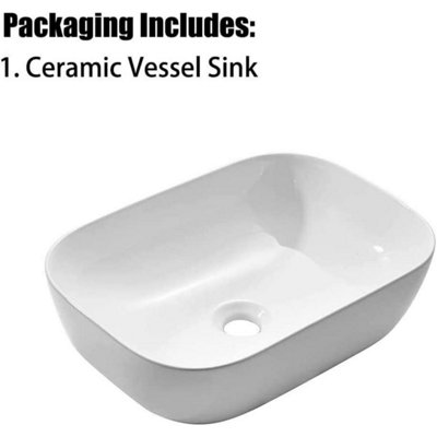 Yohood White Ceramic Oval Vessel Bathroom Sink - 5