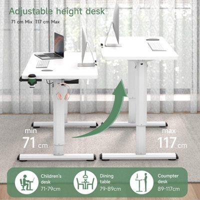 L shaped electric sit store stand desk