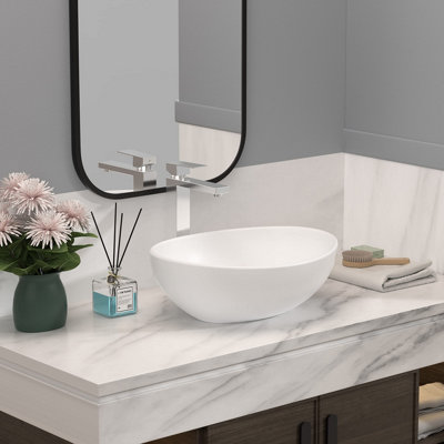 Yohood White Oval Bowl Sink