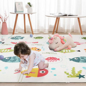 Yohood XPE Baby Play Mat,Foldable Double Sided Crawling Mat 180cm x 160cm