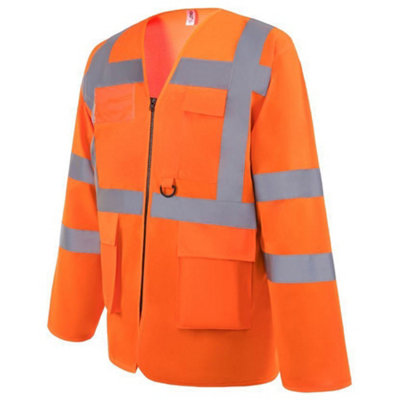 Yoko Mens Executive Hi-Vis Long Sleeve Safety Waistcoat (Pack of 2) - 3
