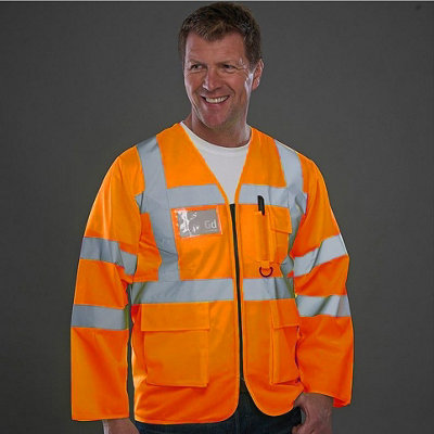 Yoko Mens Executive Hi-Vis Long Sleeve Safety Waistcoat - 4