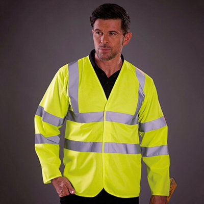 Yoko Mens Hi Vis Long Sleeve Waistcoat Jacket