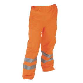 Yoko Mens Hi-Vis Waterproof Contractors Trousers / Pants Hi Vis Orange (3XL)